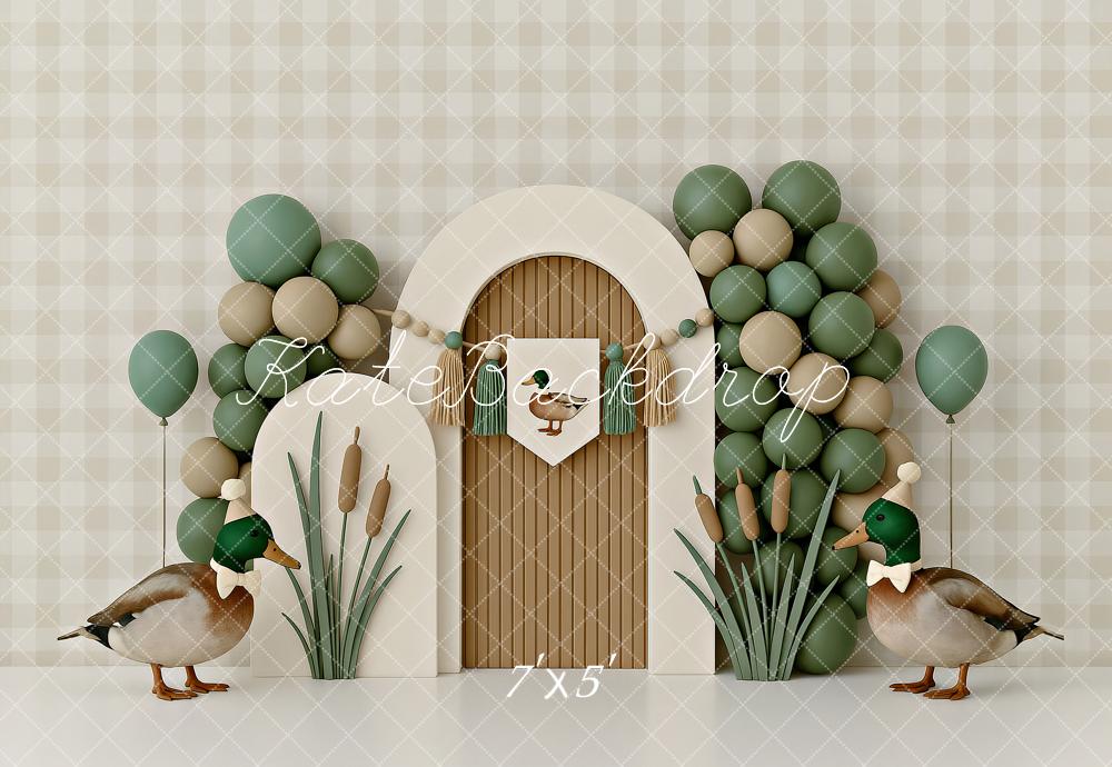 Kate Cake Smash Duck Balloons Arch Backdrop Designed by Ashley Paul - Image 2