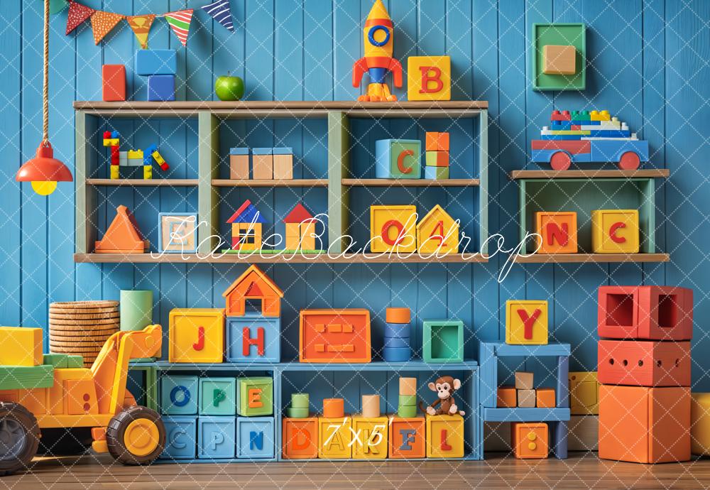 Kate Cake Smash Kids Colorful Toys Blocks Shelf Backdrop Designed by Emetselch