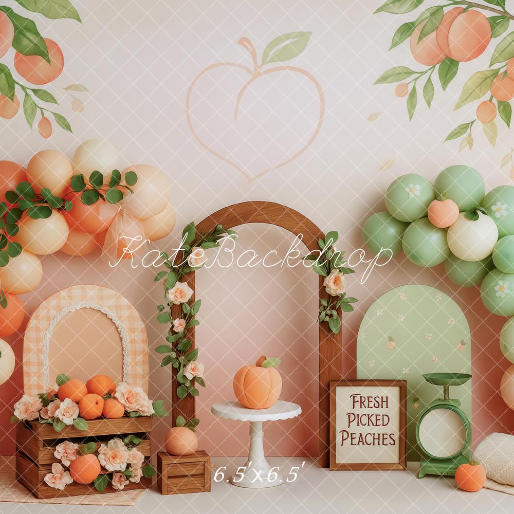 Kate Cake Smash Peach Balloon Arch Backdrop Designed by Patty Robert - Image 6