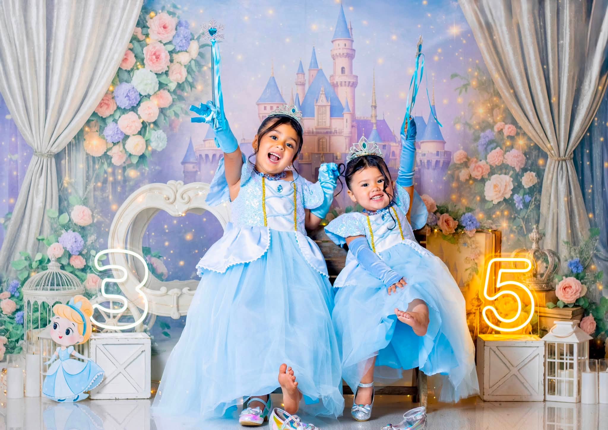 Kate Cake Smash Princess Castle Book Carriage Floral Backdrop Designed by Ashley Paul - Image 5