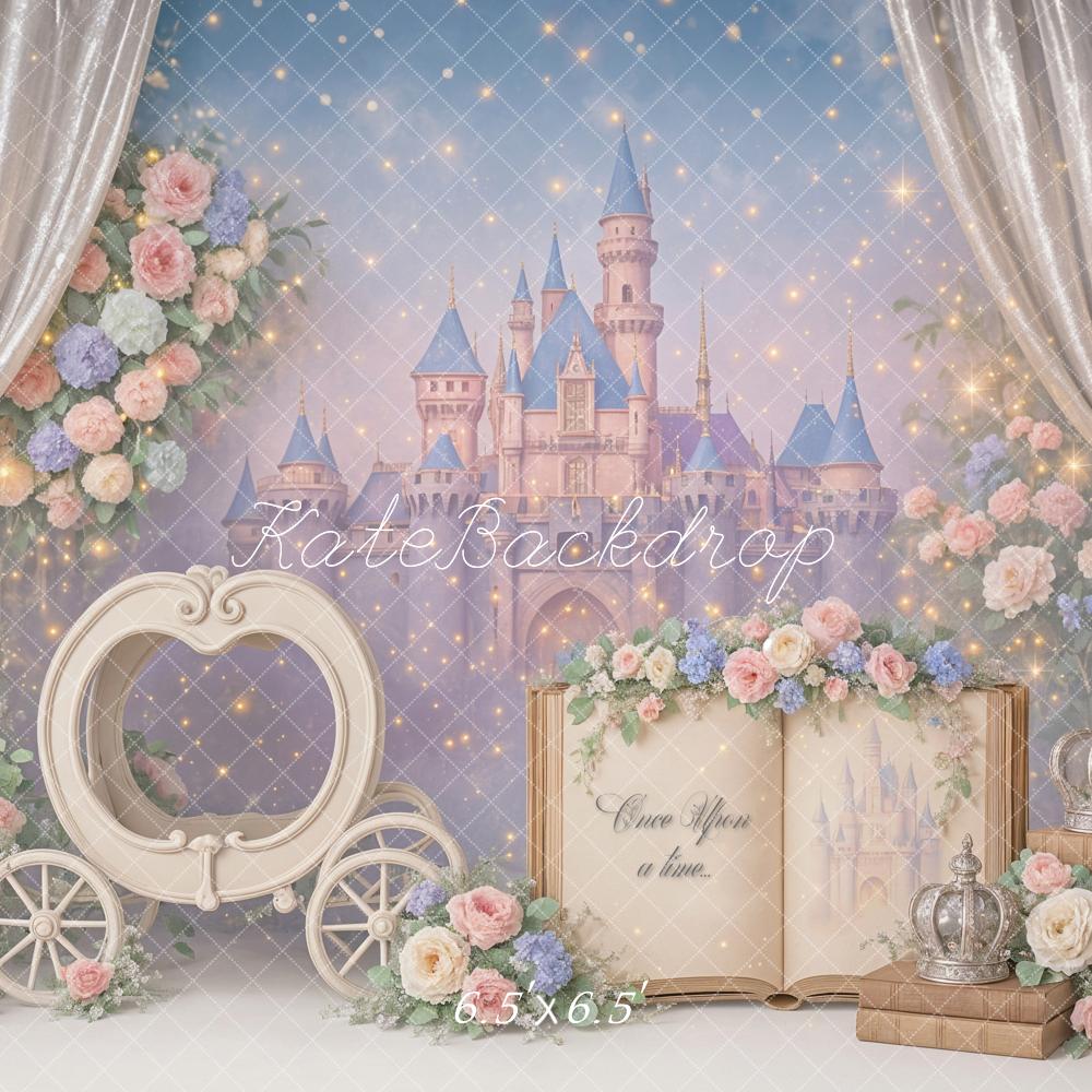 Kate Cake Smash Princess Castle Book Carriage Floral Backdrop Designed by Ashley Paul - Image 9