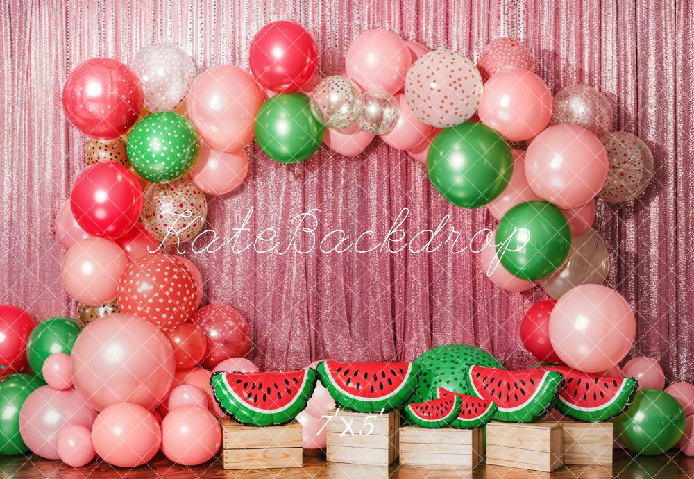 Kate Cake Smash Summer Watermelon Balloon Backdrop Designed by Emetselch