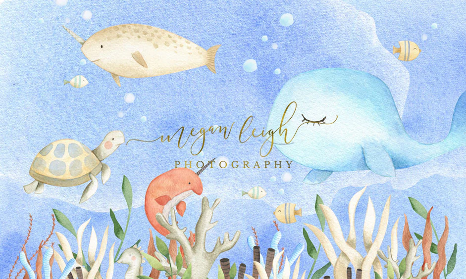 Kate Cake Smash Undersea World Backdrop Designed by Megan Leigh Photography