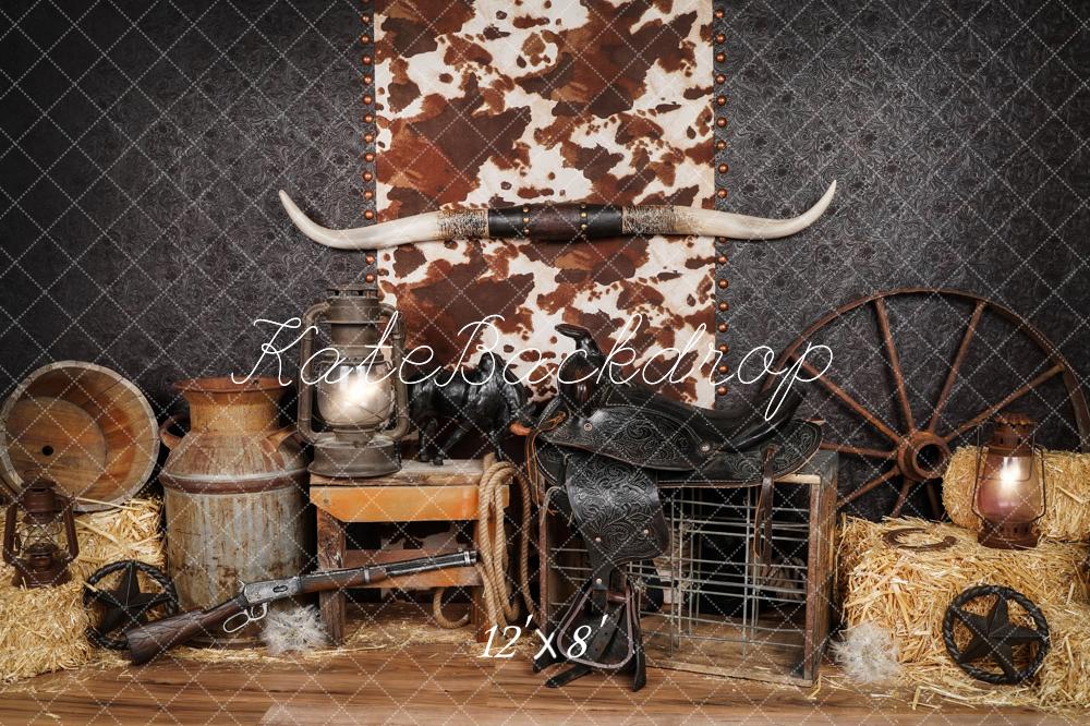 Kate Cake Smash Wild West Fleece Backdrop Designed by Arica Kirby - Image 9