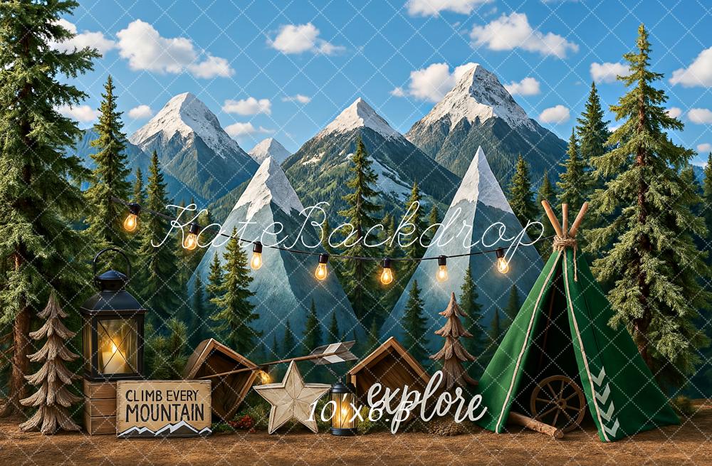 Kate Camping Tent Mountain Adventure Backdrop Designed by Ashley Paul - Image 4