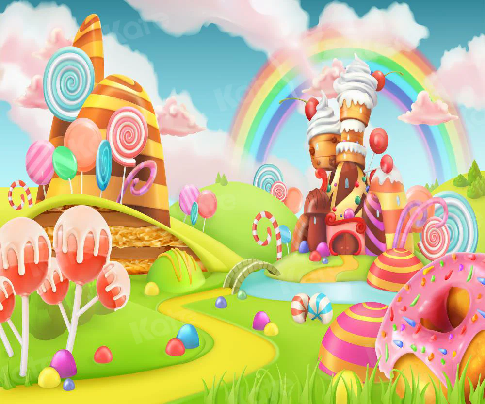 Kate Candy Animation World Backdrop for Children Photography - Image 6