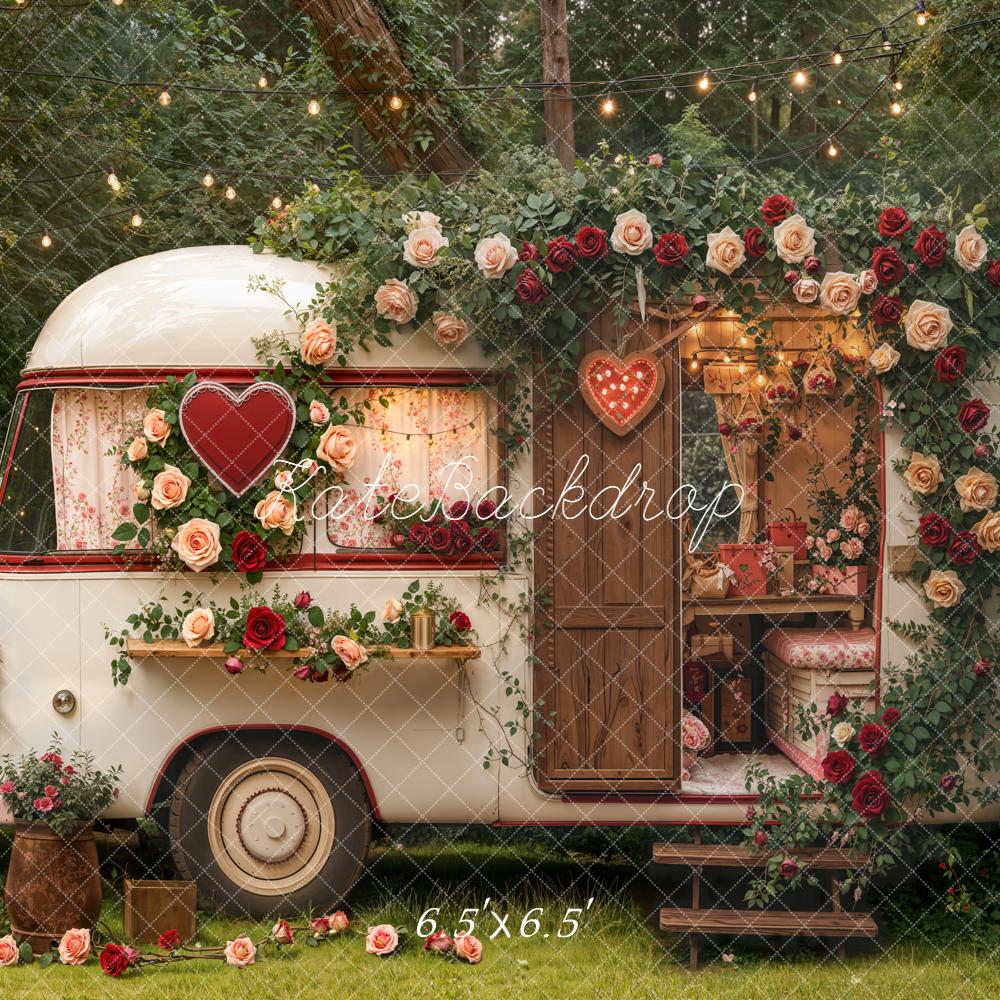 Kate Valentine Caravan Floral Heart Garland Backdrop Designed by Emetselch - Image 2