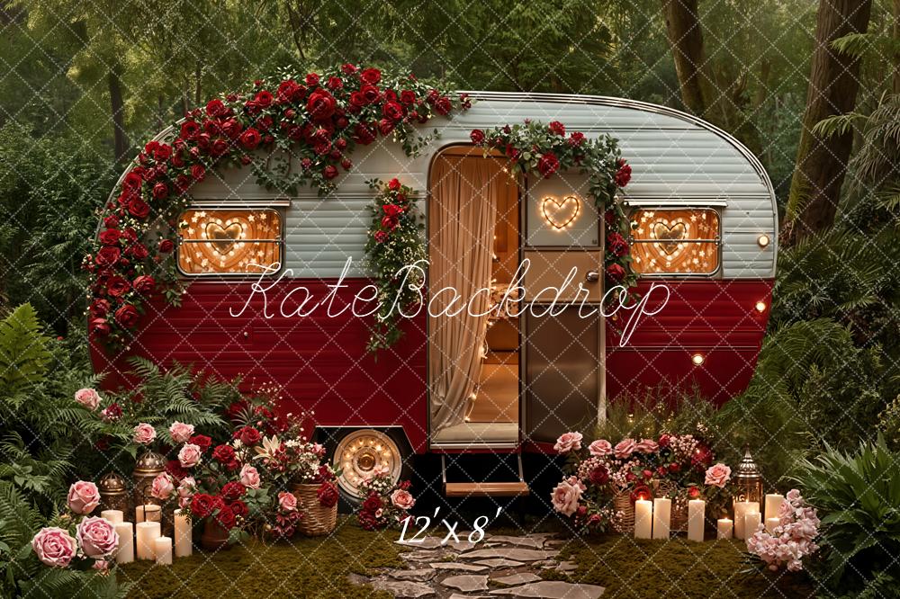 Kate Caravan Roses Fairy Lights Forest Backdrop Designed by Emetselch - Image 8