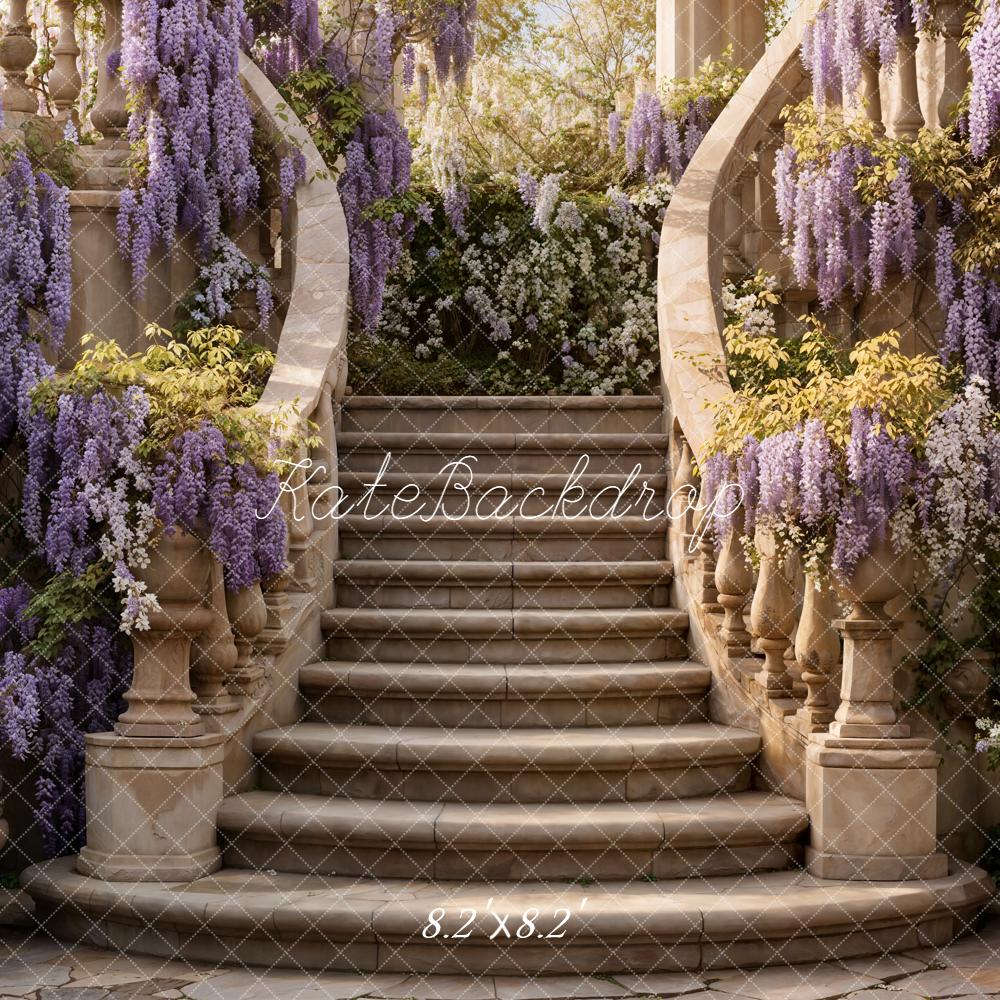 Kate Spring Cascading Stairs Wisteria Garden Backdrop Designed by Emetselch - Image 5