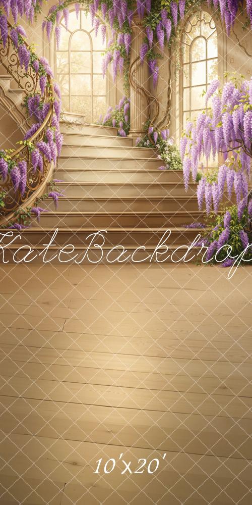 Kate Cascading Stairs Wisteria Windows Backdrop Designed by Chain Photography - Image 8