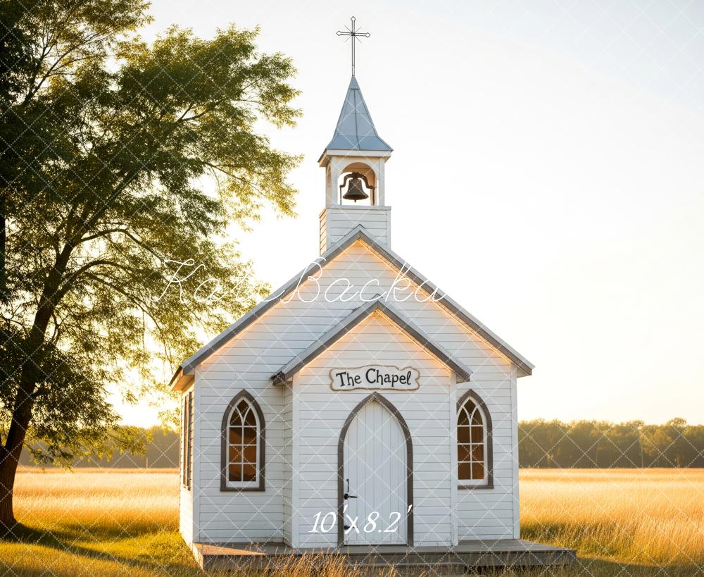 Kate Chapel White Church Field Fleece Backdrop Designed by Patty Robert - Image 3