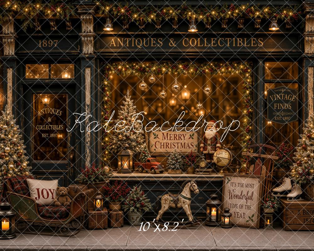 Kate Christmas Antiques Collectibles Shop Front Backdrop Designed by Ashley Ward - Image 6