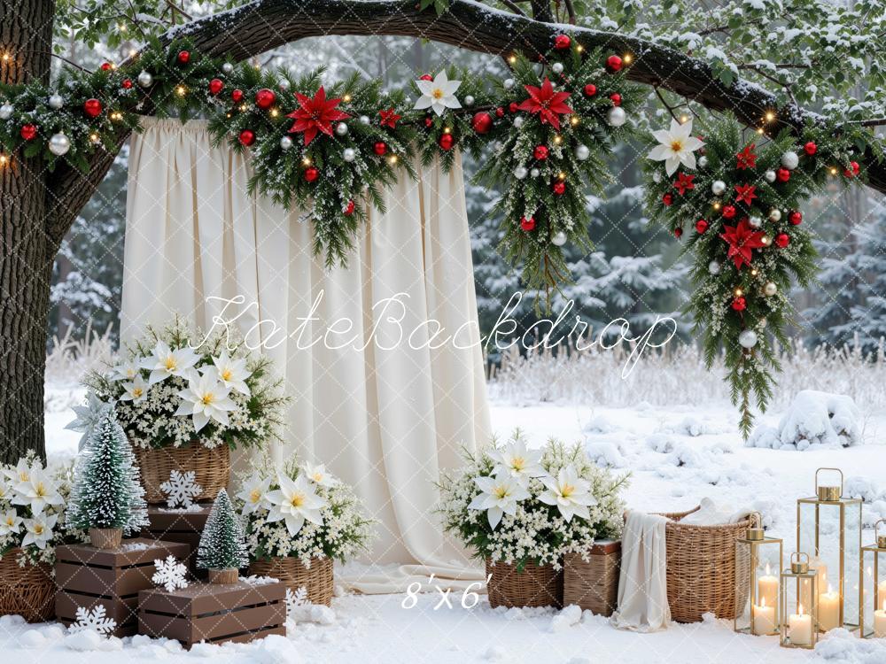 Kate Christmas Arch Candle Lanterns Presents Backdrop Designed by Mini MakeBelieve - Image 3