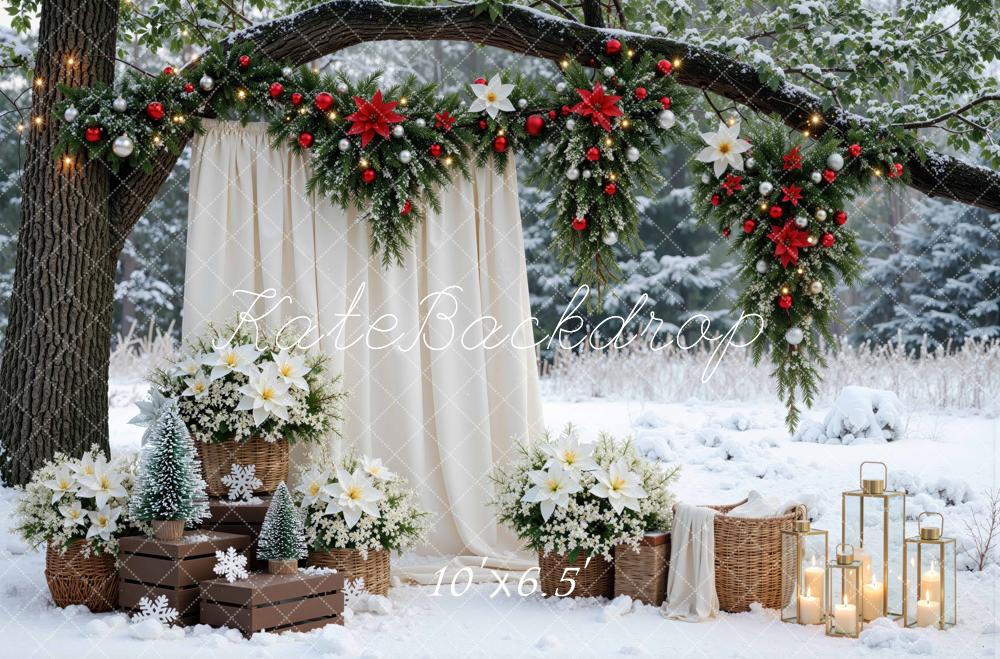Kate Christmas Arch Candle Lanterns Presents Backdrop Designed by Mini MakeBelieve - Image 4