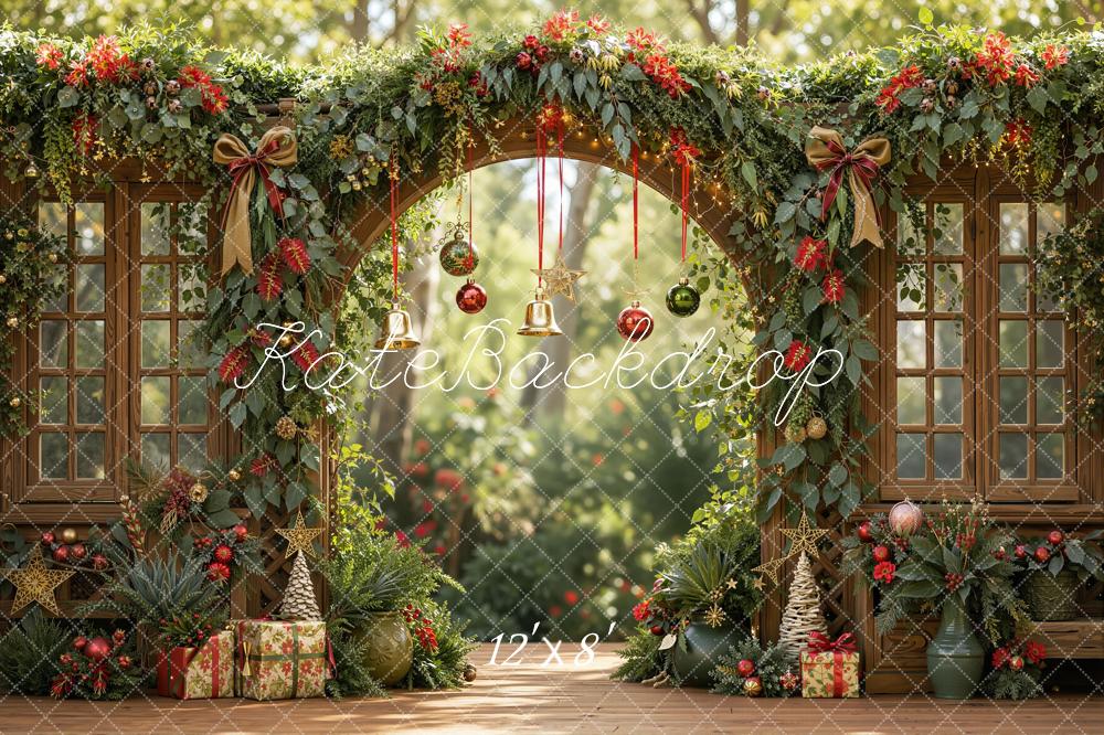 Kate Christmas Arch Garland Ornaments Fleece Backdrop Designed by Emetselch - Image 4
