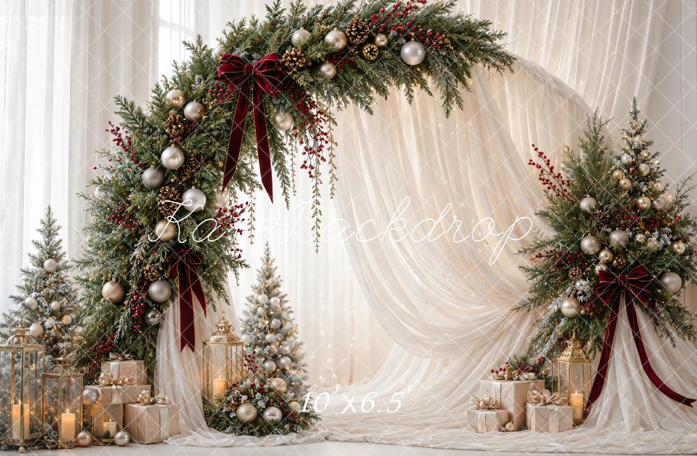 Kate Christmas Arch Gift Boxes Cream Backdrop Designed by Emetselch - Image 4