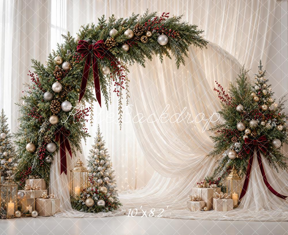 Kate Christmas Arch Gift Boxes Cream Backdrop Designed by Emetselch - Image 6