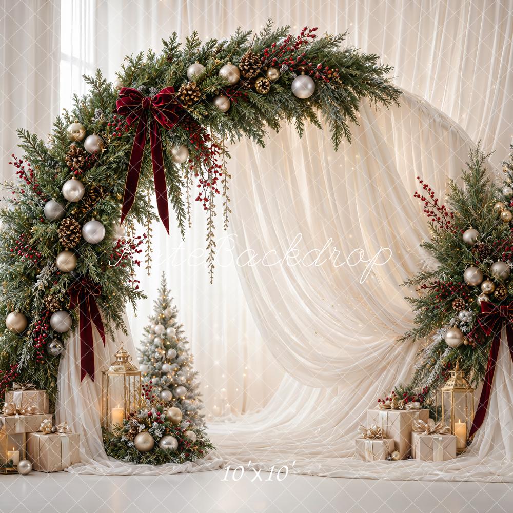 Kate Christmas Arch Gift Boxes Cream Backdrop Designed by Emetselch - Image 7