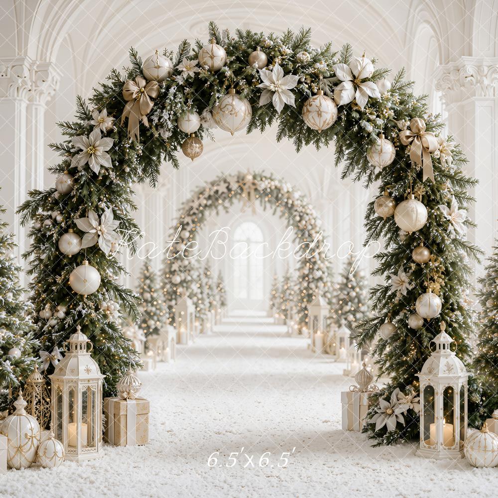 Kate Christmas Arch Lanterns Trees Backdrop Designed by Emetselch - Image 2