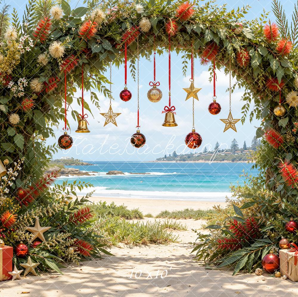 Kate Christmas Arch Ornaments Beach Backdrop Designed by Emetselch - Image 7