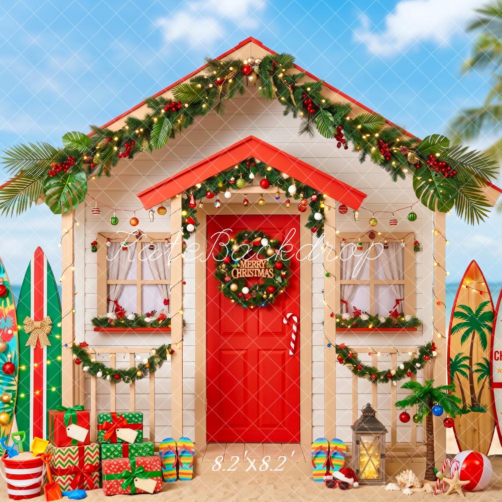 Kate Christmas Beach Hut Surfboards Presents Tropical Backdrop Designed by Patty Robert - Image 5