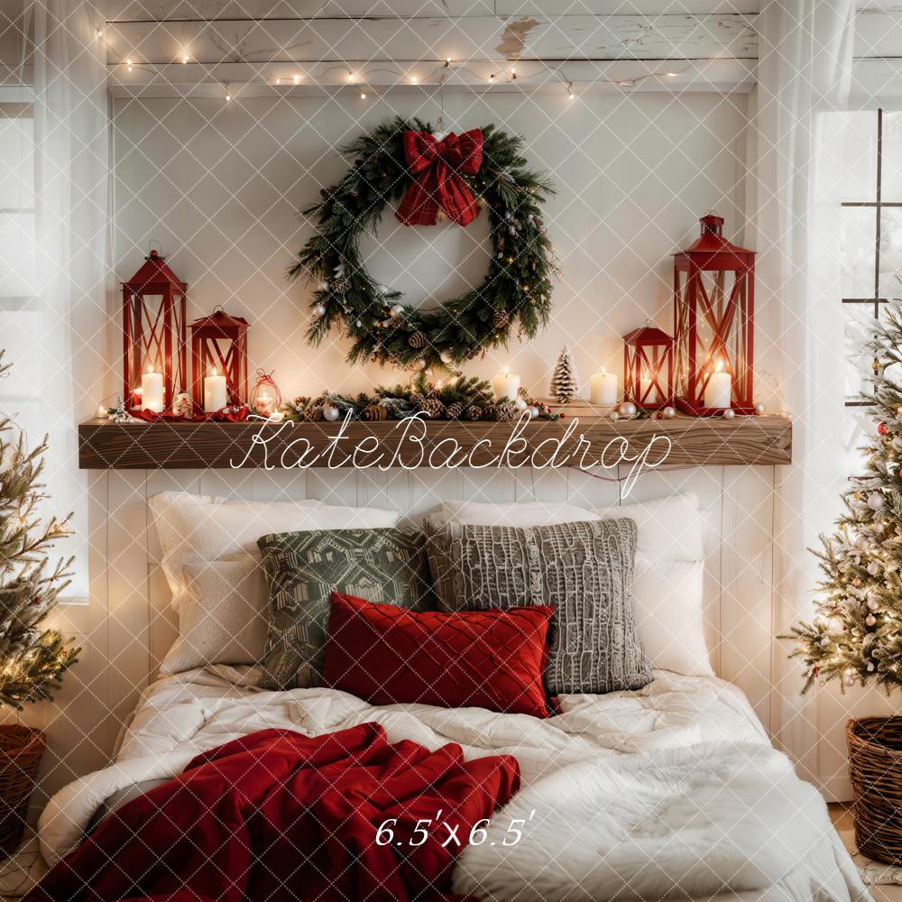 Kate Christmas Bedroom Trees Wreath Lanterns Backdrop Designed by Emetselch - Image 2