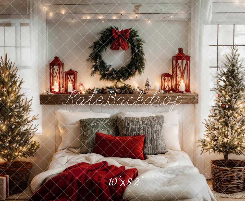 Kate Christmas Bedroom Trees Wreath Lanterns Backdrop Designed by Emetselch - Image 6