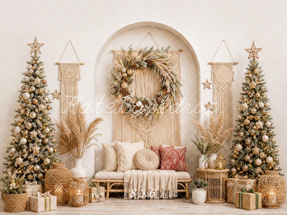 Kate Christmas Boho Trees Wreath Macrame Backdrop Designed by Emetselch - Image 3