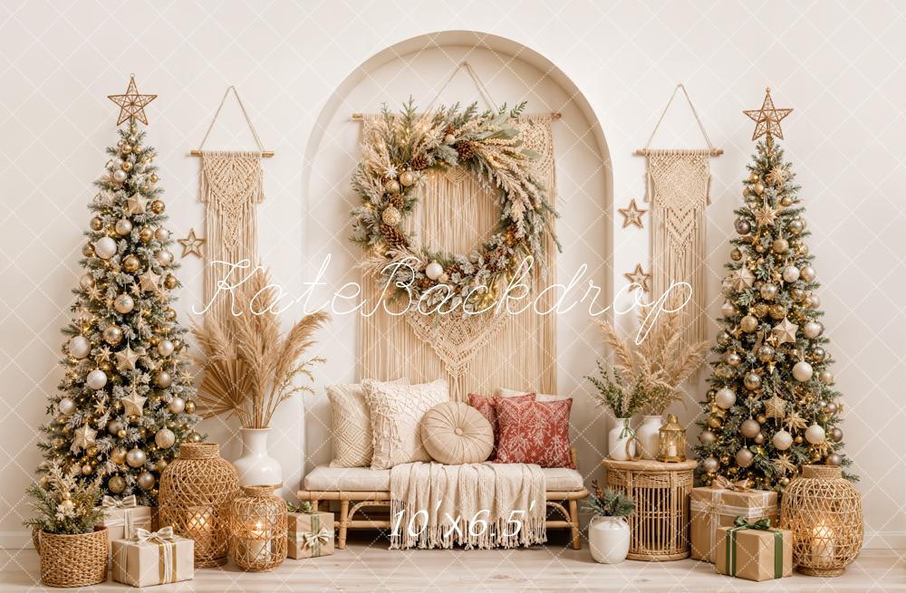 Kate Christmas Boho Trees Wreath Macrame Backdrop Designed by Emetselch - Image 4