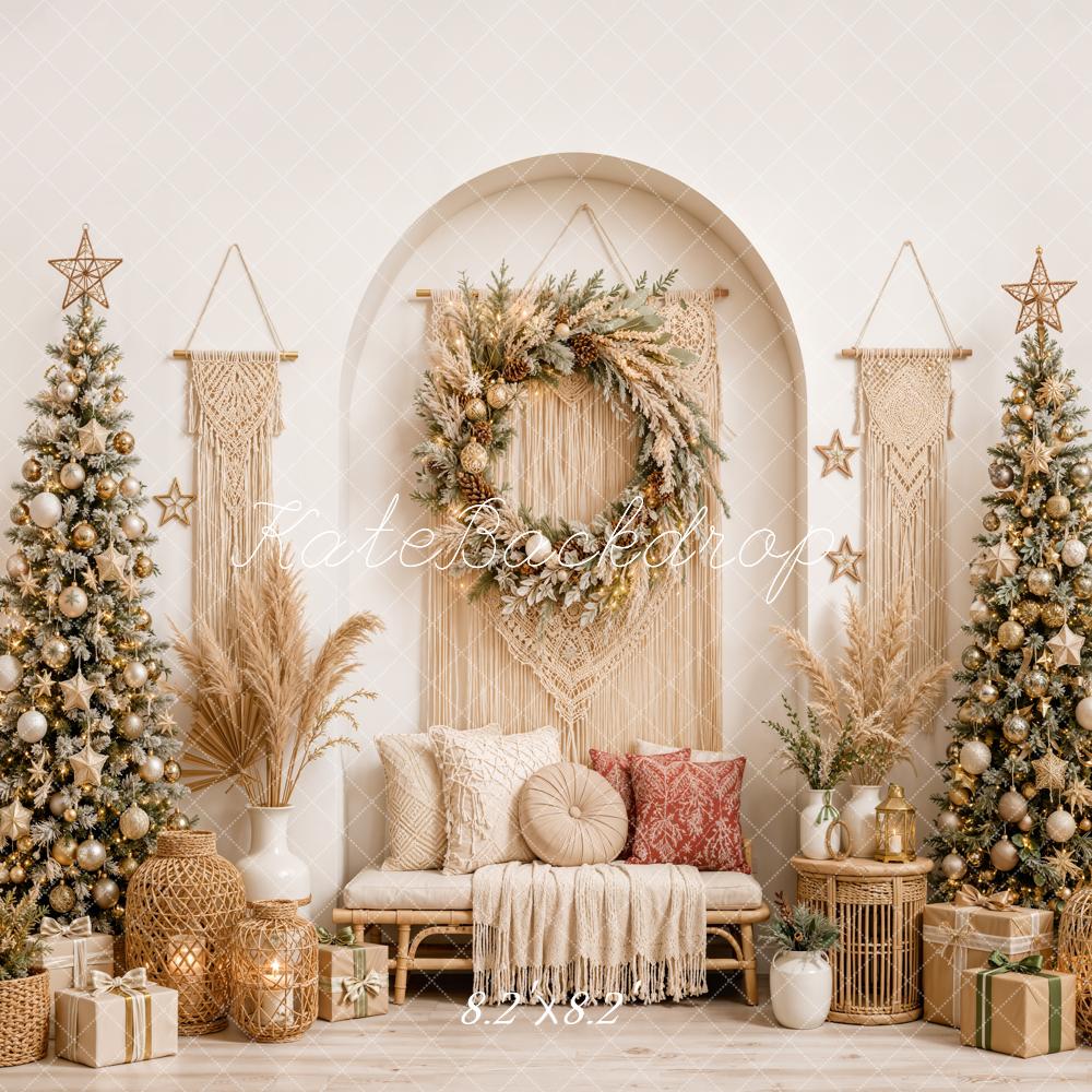 Kate Christmas Boho Trees Wreath Macrame Backdrop Designed by Emetselch - Image 5