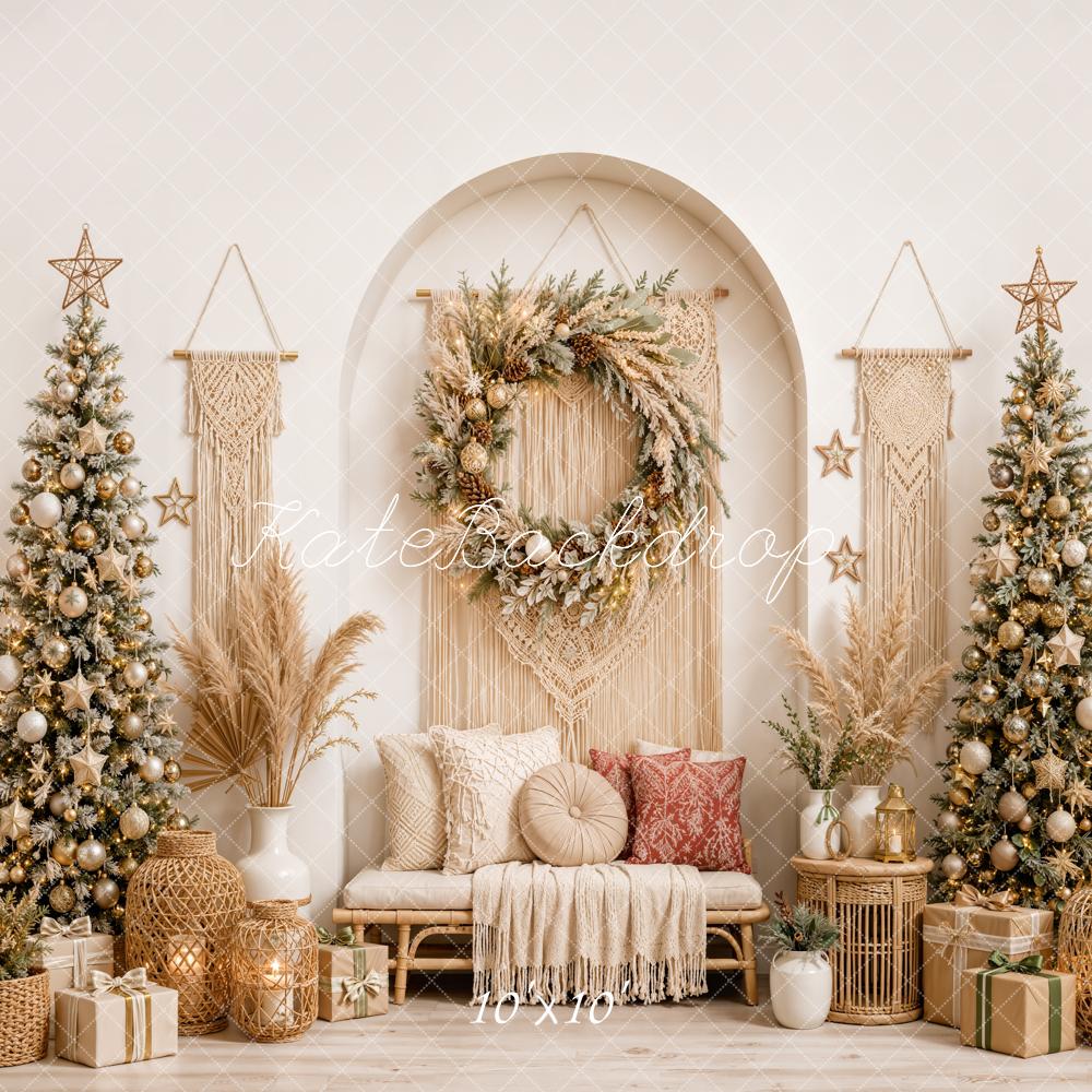 Kate Christmas Boho Trees Wreath Macrame Backdrop Designed by Emetselch - Image 7
