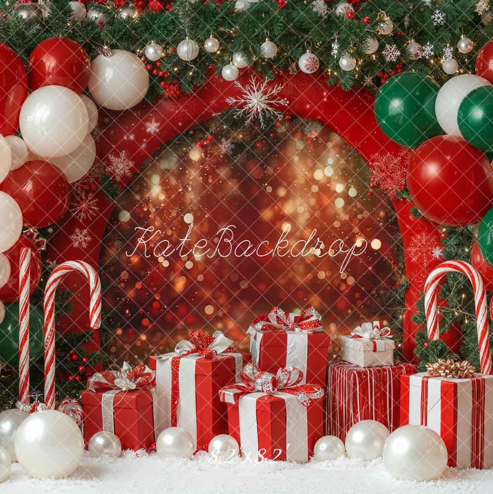 Kate Christmas Bokeh Balloons Gifs Candy Canes Backdrop Designed by Emetselch - Image 5