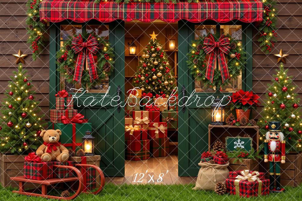 Kate Christmas Cabin Trees Gifts Backdrop Designed by Mini MakeBelieve - Image 8
