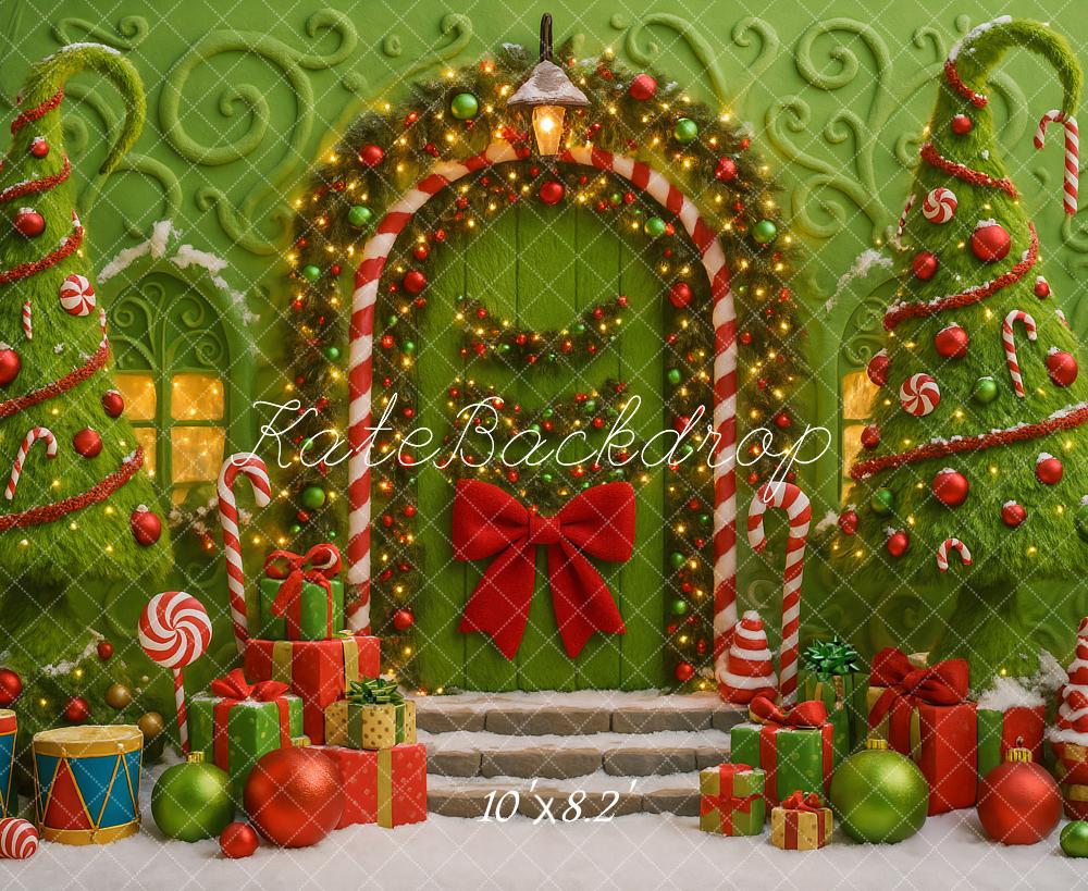 Kate Christmas Candy Cane Trees Green Backdrop Designed by Ashley Paul - Image 6