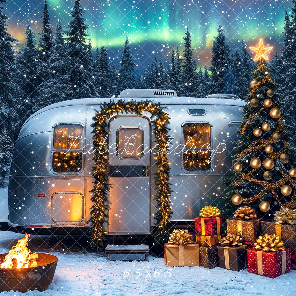 Kate Christmas Caravan Tree Snowy Forest Backdrop Designed by Mini MakeBelieve - Image 2