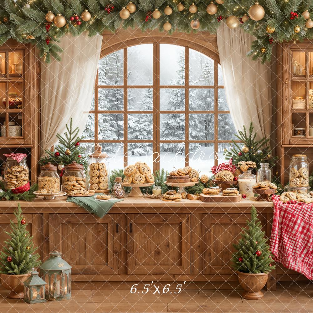 Kate Christmas Cookies Garland Window Cabinet Backdrop Designed by Emetselch - Image 2