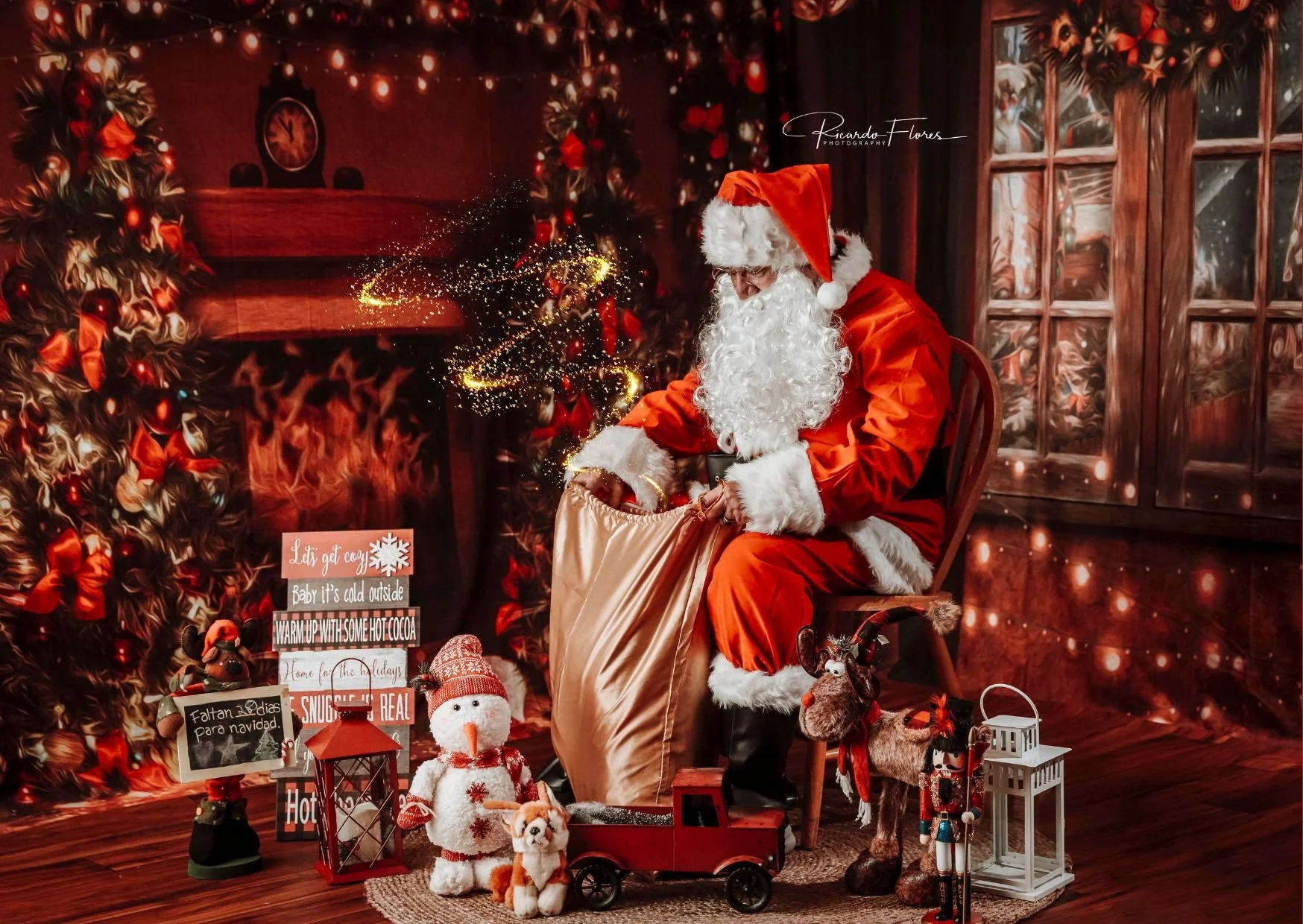 Kate Christmas Fireplace&Window Room Set
