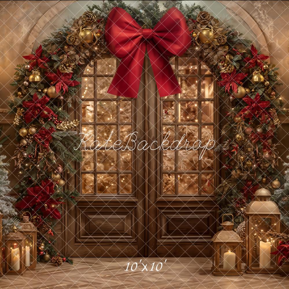 Kate Christmas Floral Arch Lantern Trees Backdrop Designed by Emetselch - Image 11