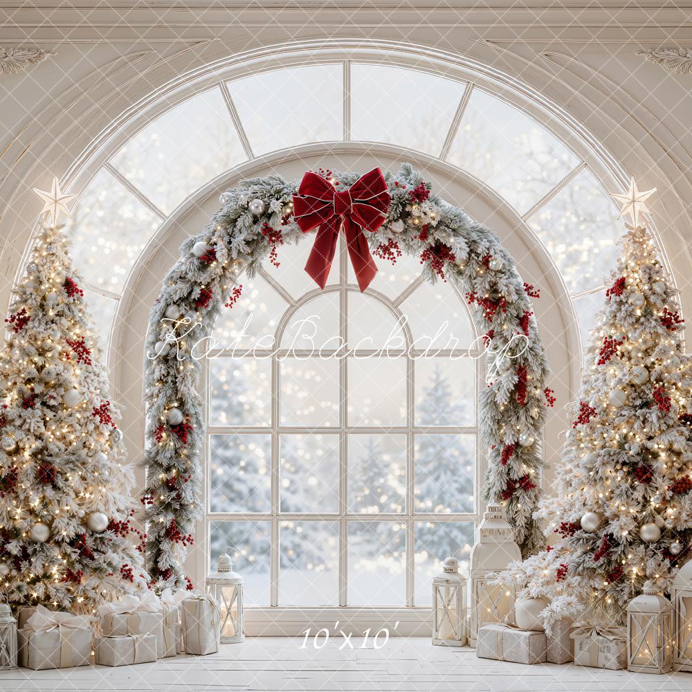 Kate Christmas Garland Arch Trees Lanterns Backdrop Designed by Emetselch - Image 7