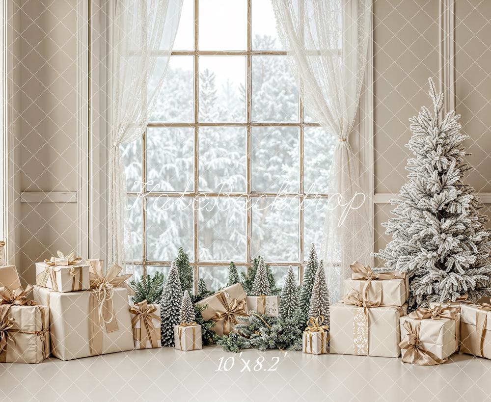 Kate Christmas Gifts Frosted Tree Window Backdrop Designed by Emetselch - Image 6