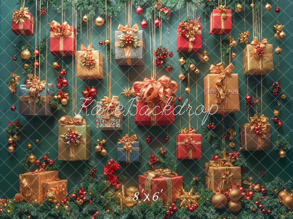 Kate Christmas Gifts Ornaments Green Backdrop Designed by Emetselch - Image 3