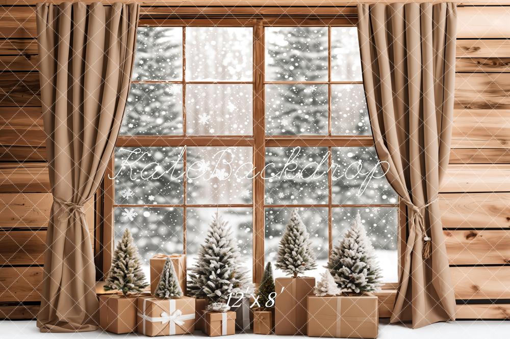 Kate Christmas Gifts Snowy Window Backdrop Designed by Emetselch - Image 7