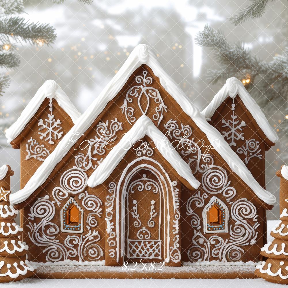 Kate Christmas Gingerbread House Snowy Backdrop Designed by Mini MakeBelieve - Image 5