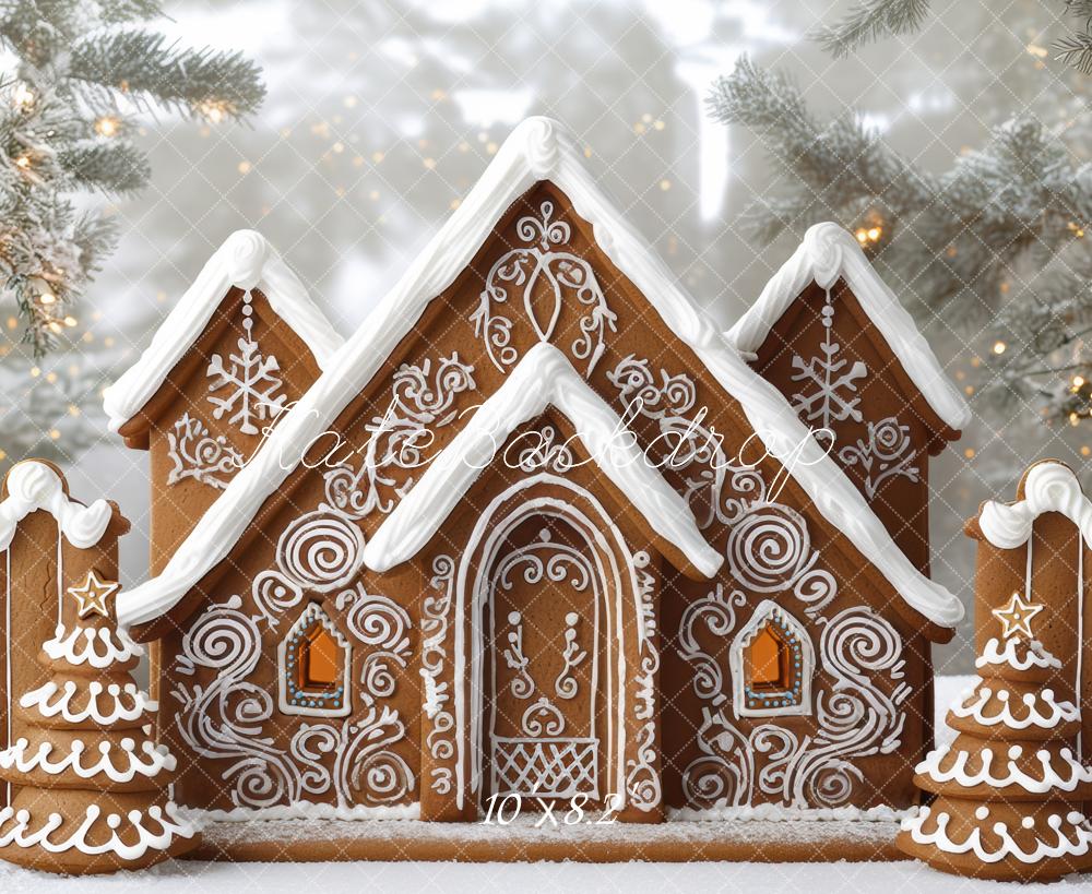 Kate Christmas Gingerbread House Snowy Backdrop Designed by Mini MakeBelieve - Image 6