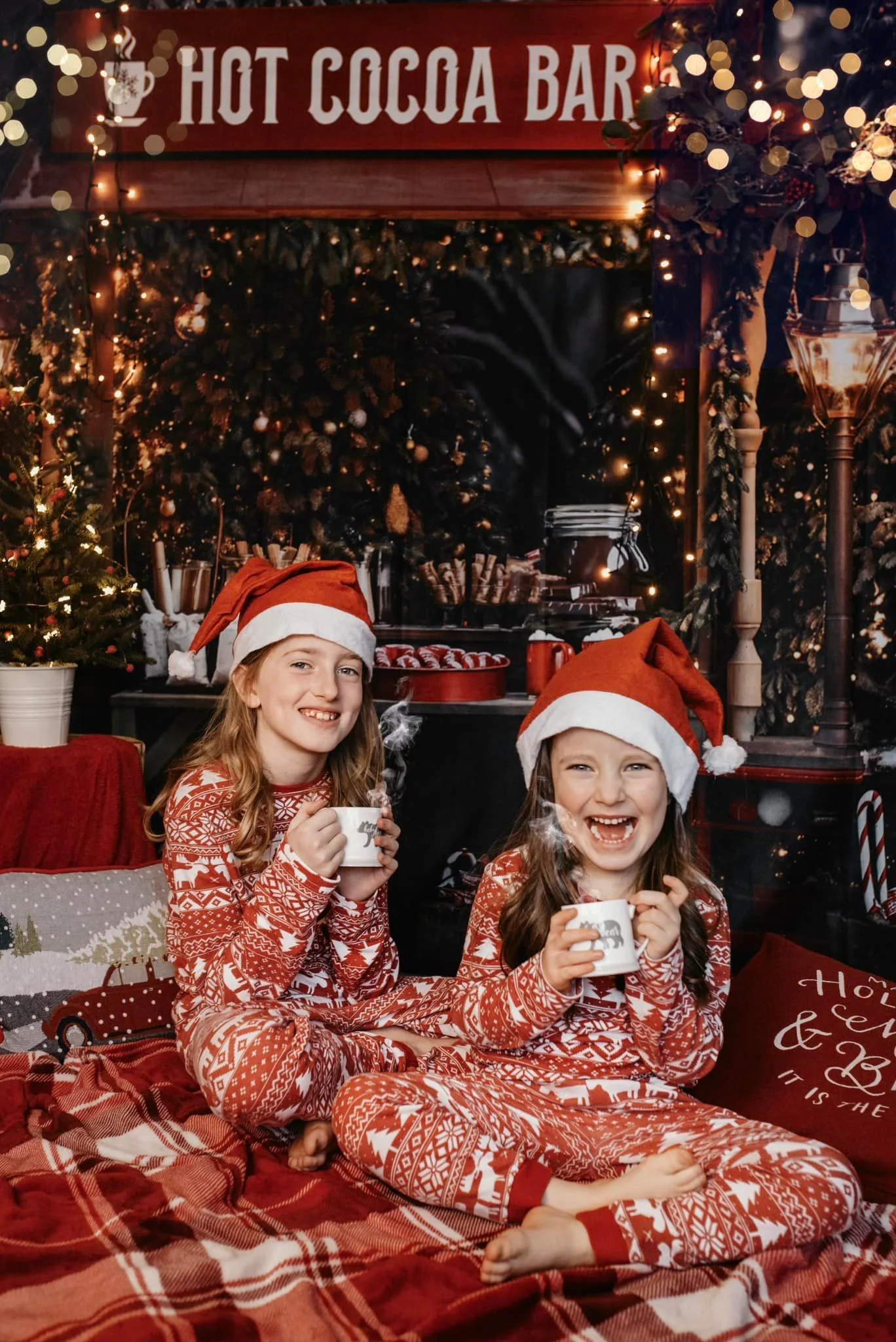 Kate Christmas Hot Cocoa Bar Backdrop for Photography