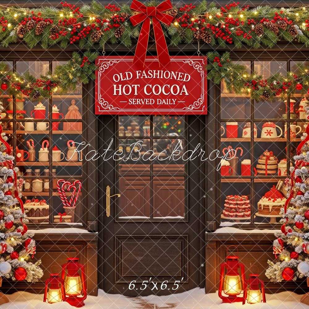 Kate Christmas Hot Cocoa Shop Garland Trees Backdrop Designed by Patty Robert - Image 2