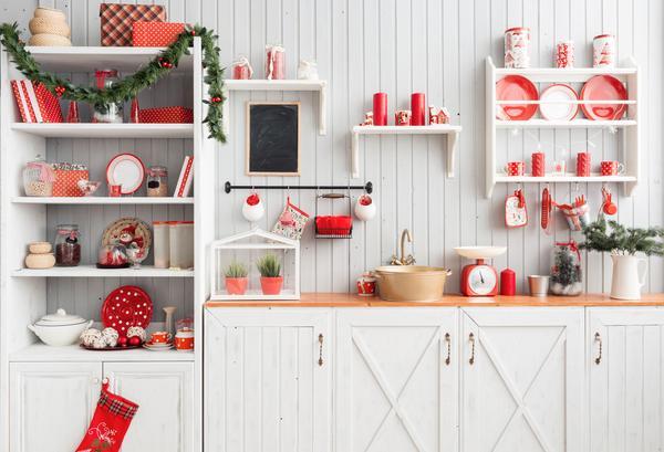 Kate Christmas Kitchen Backdrop White Wall for Photography - Image 2