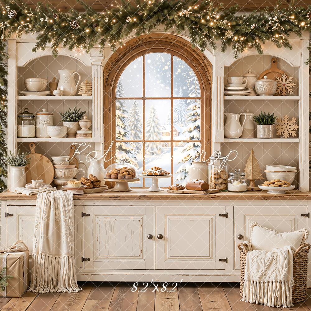 Kate Christmas Kitchen Garland Window Cookies Backdrop Designed by Emetselch - Image 5