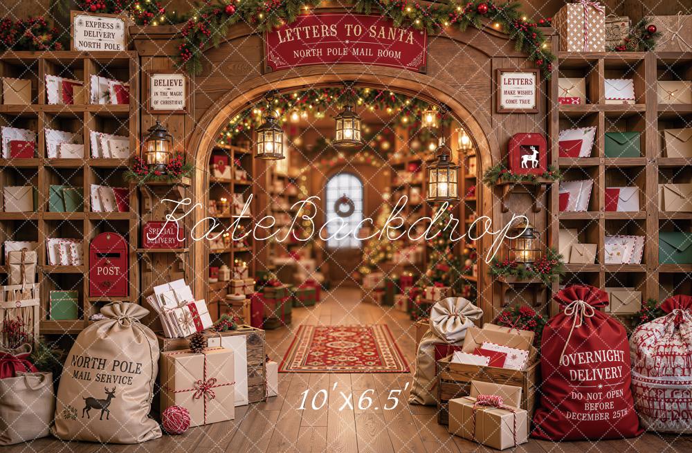 Kate Christmas Letters To Santa Mail Room Fleece Backdrop Designed by Emetselch - Image 2