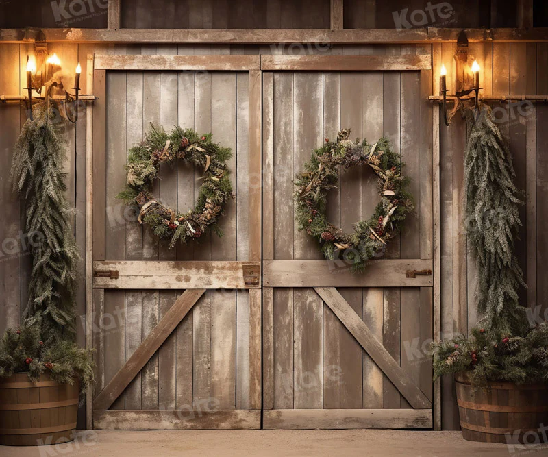 Kate Christmas Old Barn Door Backdrop for Photography - Image 5